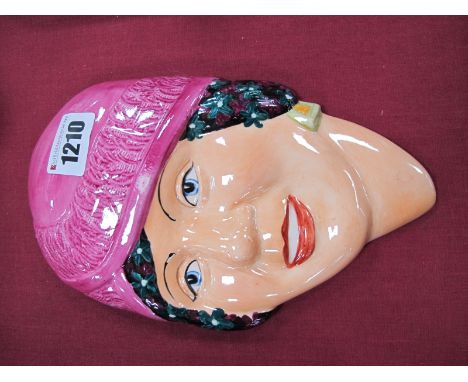 A Peggy Davies Clarice Cliff Face Wall Plaque, 20cm high.