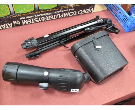 Optus 20-60 x 60 Spotting Scope, plus tripod stand, Panorama 10 x 50 binoculars.