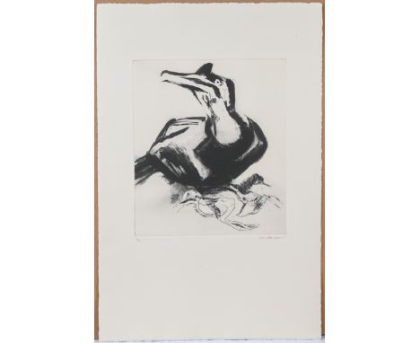 Kim Atkinson, Cormorant, signed limited edition print 5/6. (26cm x 29.5cm)This artwork is being sold on behalf of the Plymout