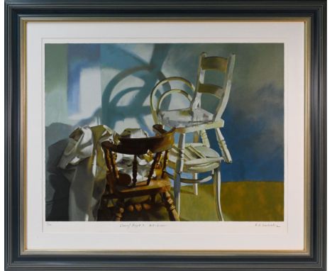 Robert Lenkiewicz (1941-2002) signed print, Chairs, Project 7, Still Lives, No 11/195, framed &amp; glazed, certificate.
