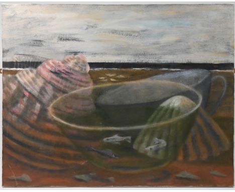 J.J.Mellings, Cups Between Waves (1992), painting on canvas. (70cm x 55cm)This artwork is being sold on behalf of the Plymout