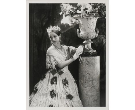Likely a reprint -&nbsp;Paul Tanqueray (British 1905-1991) silver gelatine photographic print, Pamela Stanley as Victoria Reg