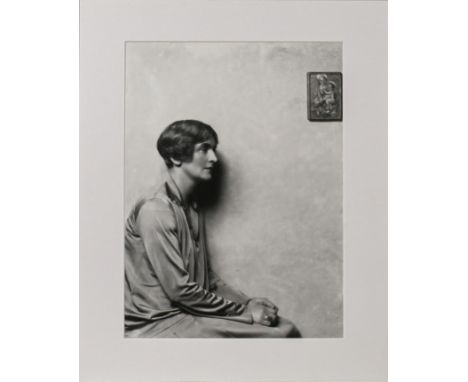Likely a reprint -&nbsp;A gelatine silver photographic print - Sybil Thorndike, 1926, dated and inscribed on reverse, mounted