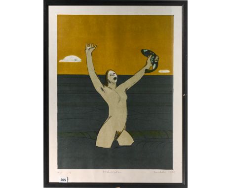 Karl Weschke (1925-2005), Fish Catcher, limited edition screen print, signed.61cm x 46cm.This artwork is being sold on behalf