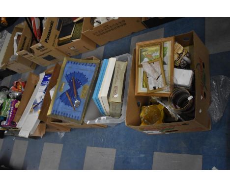 Four Boxes of Sundries to Include Glassware, Ceramic Ornaments, Oven to Tableware, Giftwares Etc 