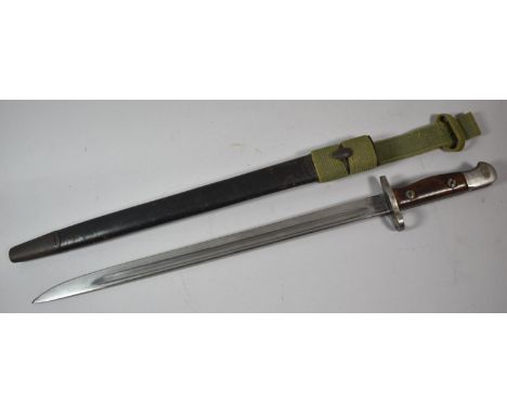 A British 1907 Pattern Sword Bayonet with Leather Covered Scabbard 