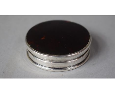 An Edwardian Silver and Tortoiseshell Compact, Inner Mirror Damaged, 5cm Diameter, Birmingham 1903, Together with a Yellow Me