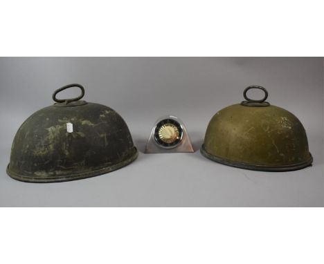 Two Late 19th/Early 20th Century Meat Covers and a Vintage Stainless Steel Kitchen Timer 