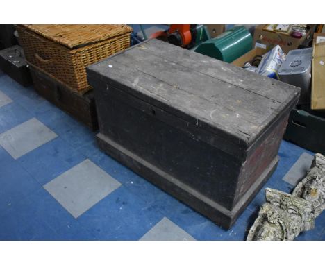A Late 19th Century Carpenters Tool Chest for Restoration Containing Signs for Potatoes and Lettuce, Vintage Tools etc, 89cm 