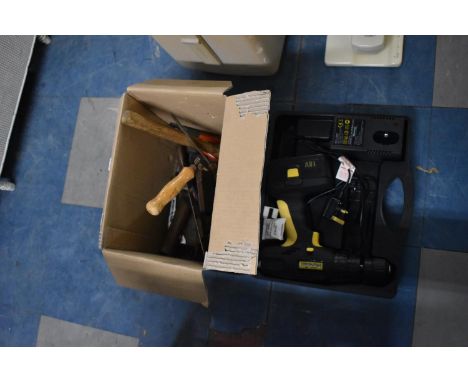A Collection of Various Hand Tools, Rechargeable Drill etc 