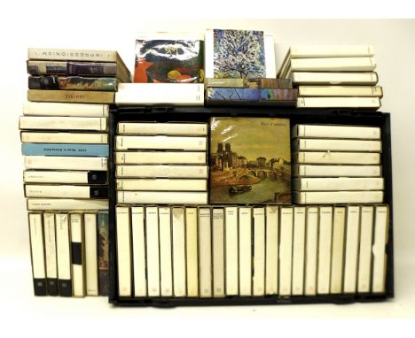 A collection set of approximately 65 volumes of art reference books, each in cardboard sleeves, pub. Albert Skira, 1950’s, in