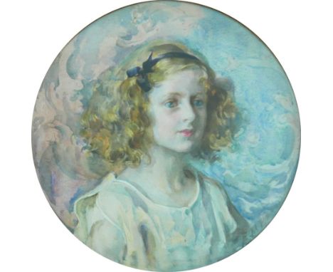 Attributed to Elinor M. Barnard (British, 1872-1942): circular portrait of Constantia Pamela Fenwick aged 6 years and 9 month