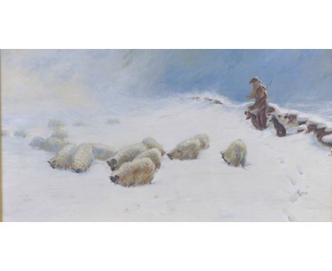 After Joseph Farquharson R.A (Scottish 1846-1935) oil on board The joyless winter day. Note:  This picture is a copy after 'T
