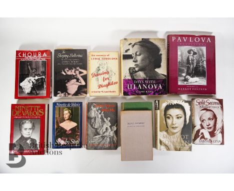 Large quantity of ballet books, memoirs or autobiographies relating to the notable female prima-ballerinas of the 20th centur