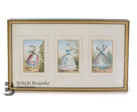 19th century polychrome print by A.Deveria of Melle. Noblet in costume for the Ballet la Muette de Portici, which premiered a