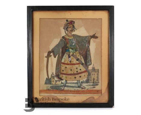 Mr G. Brooke as Othello, tinsel print, circa 1848, published in London by J. Redington, approx 17 w x 21 h cms, framed and gl