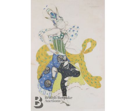 Léon Bakst - costume design for Ballet Russes 'La Peri', the costume was designed for Natalia Trukhanova, signed and dated 19