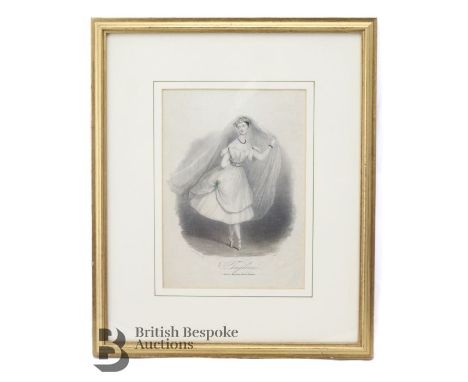 Marie Taglioni (1804-1884) in four scenes from La Sylphide (1832) choreographed by Filippo Taglioni of important scenes from 