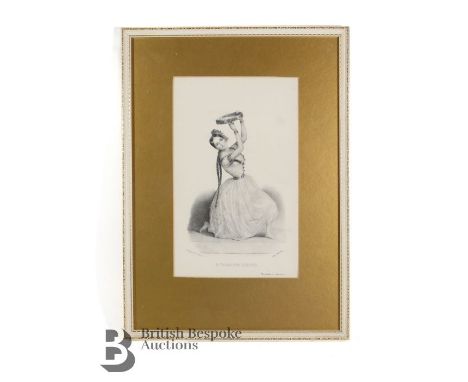 19th century print of Fanny Elssler (1810-1884) Danse Cosaque, compose pour le Piano et dédié à Mademoiselle Fanny Elssler, b