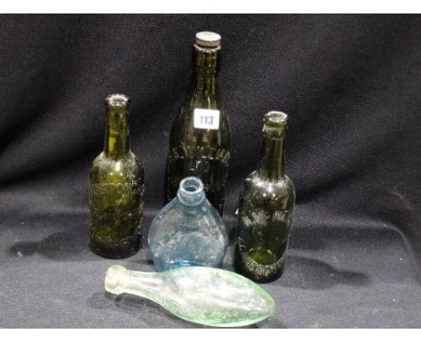 A Group Of Vintage Glass Bottles