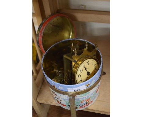 The movement for a brass anniversary clock