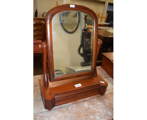 Small dressing table mirror in wooden mount 