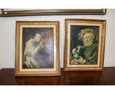 Pair of contemporary oleograph prints in gilt frames