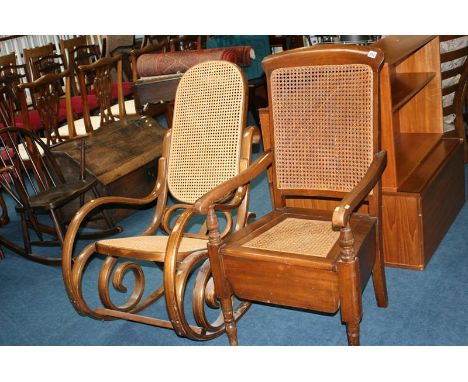 A Rattan commode