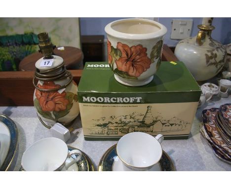 Moorcroft lamp and vase