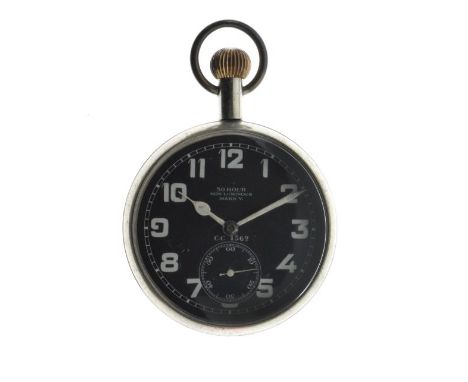 Anonymous - World War I Royal Flying Corps MKV cockpit watch, the black dial marked '30 HOUR NON-LUMINOUS MARK V C.C. 1562', 