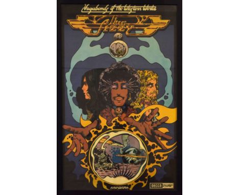 Thin Lizzy - Original UK advertising poster for the 1973 album Vagabonds Of The Western World, 68cm x 39.5cm, framed  Conditi