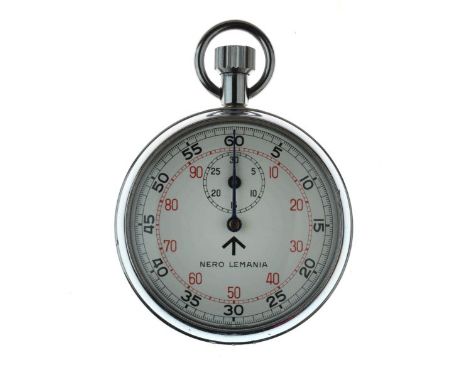Nero Lemania - Royal Air Force Military stopwatch, outer black register for 60 seconds with 1/5th seconds divisions, inner re