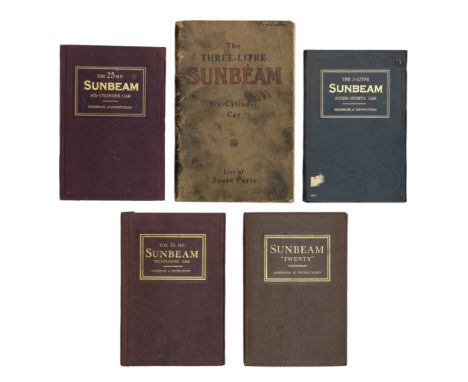 The Three Litre Sunbeam Super-Sports Car Handbook of Instructions, 4th Edition, June 1928,green Rexine wrap-around cover, 53 