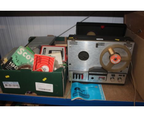 A Magnetophon reel to reel player, sold as collector's item; together with a box of reel to reel tapes 