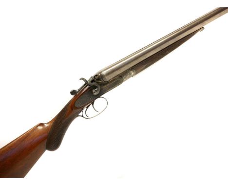 C.W. Andrews 12 bore side by side hammer gun, serial number 7494, 30inch browned Damascus barrels, quarter and full chokes, 2