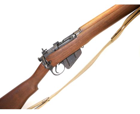 Deactivated Savage Lee Enfield No.4 .303 bolt action rifle, serial number 34C7323, 24 inch barrel, folding ladder rear sight,