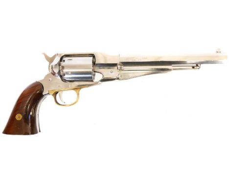 Uberti stainless steel .44 New Model Army percussion muzzle loading revolver, serial number 83429, 8inch octagonal barrel wit