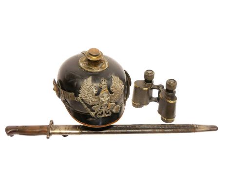 Lee Enfield P.1907 SMLE bayonet and scabbard, the ricasso stamped with Crown GR and Enfield arsenal marks, also a German WW1 