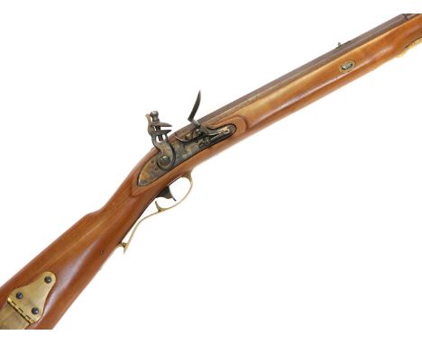 Antonio Zoli .58 Harpers Ferry flintlock muzzle loading shotgun, serial number 20576, 35.5inch octagonal to round sighted bar