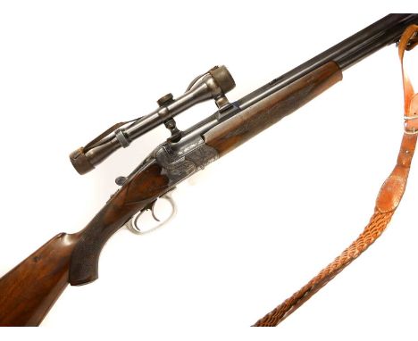German 16 bore and .22lr over and under combination rifle and shotgun, serial number NVN, 23.75inch barrels with German and B