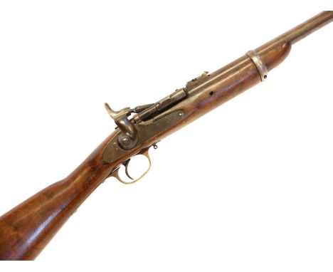 Enfield Snider .577 breech-loading cavalry carbine, 19inch barrel fitted with folding ladder sight, stamped 'Steel' and secur