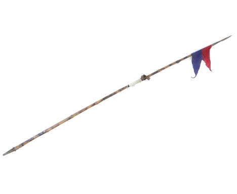 Indian lance, the steel points mounted on bamboo poles with string-bound grips and steel bases, early 20th century.WE CANNOT 
