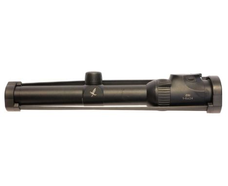 Swarovski Z6i 1-6x24 rifle telescope, with CD-1 crosshair and circle reticule, 30mm tube and lense covers, serial number R874
