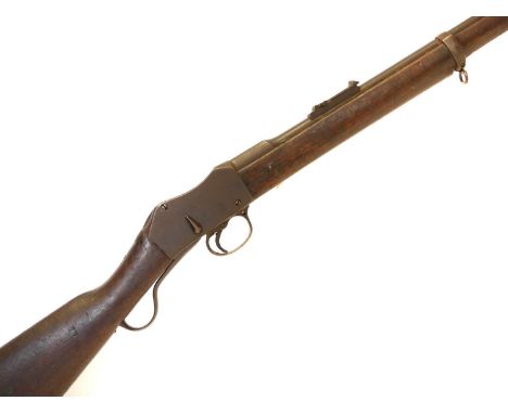 Martini Henry .303 smooth bore shotgun serial number NVN, 30inh barrel with folding ladder sight, now smooth bored with Birmi