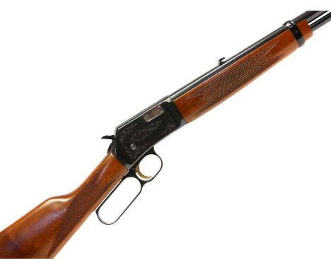 Miroku ML-22 .22lr lever action rifle, serial number 7207205, 20inch barrel screw cut for a moderator, with folding rear sigh
