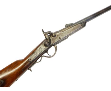 Gallagher .52 caliber capping breech-loading cavalry carbine, serial number 22634, 22inch barrel with replaced twin leaf rear