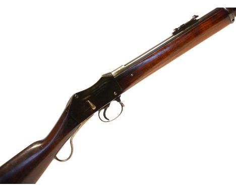 Thomas Turner Martini Henry .577/450 rifle, 32inch barrel secured by two bands, one of which is fitted with bayonet lug, fold