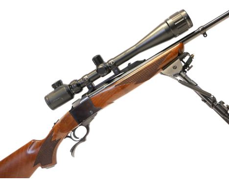 Ruger No.1 7x57 falling block rifle, serial number 113-17741, with 22inch sighted barrel with sling loop, London proof marks,