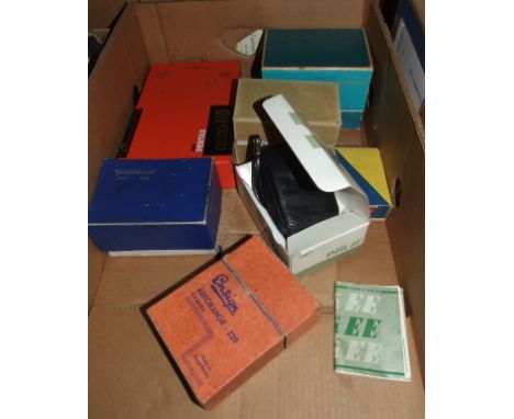 A Pentax Auto 110 camera, a Ensign Auto Range 220 camera, and others similar, all boxed (box) Report by RB  Please note that 