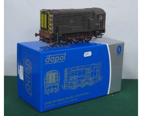 A Dapol 'O' Gauge Class 08 Diesel Electric Locomotive, R/No. D3590, BR Livery 'home weathered', rear buffer missing, untested